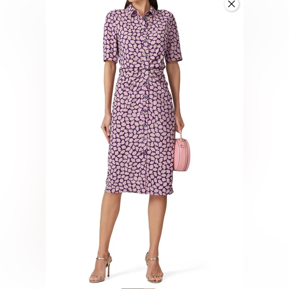 Kate Spade Purple and Pink Midi Dress